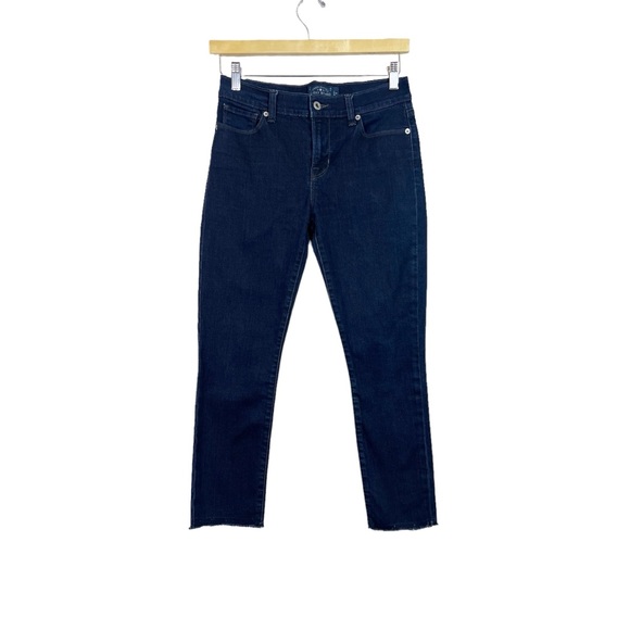 Lucky Brand Brooke Skinny Dark Wash Ankle Raw Hem Jeans Size 4/27 - Picture 1 of 11